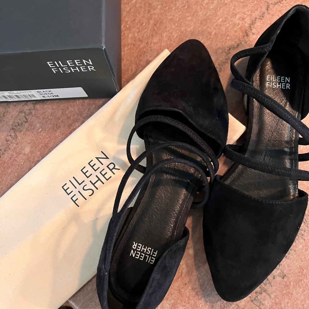 Eileen Fisher black suede shoes